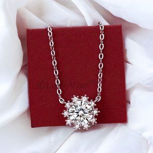 Certified 1ct. t.w. Diamond Snowflakes Brilliant Cut Necklace